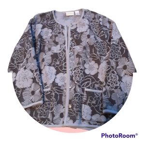 VINTAGE Beautiful Alfred Dunner button wool sweater 1X